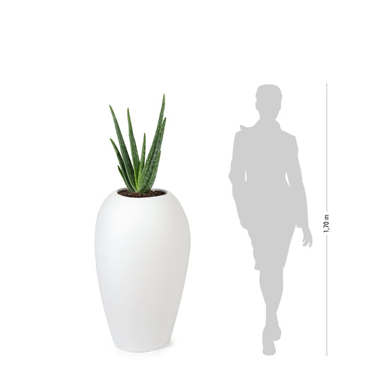 STORUS V Pflanzgefäß, weiß, beleuchtet ESL warmweiß